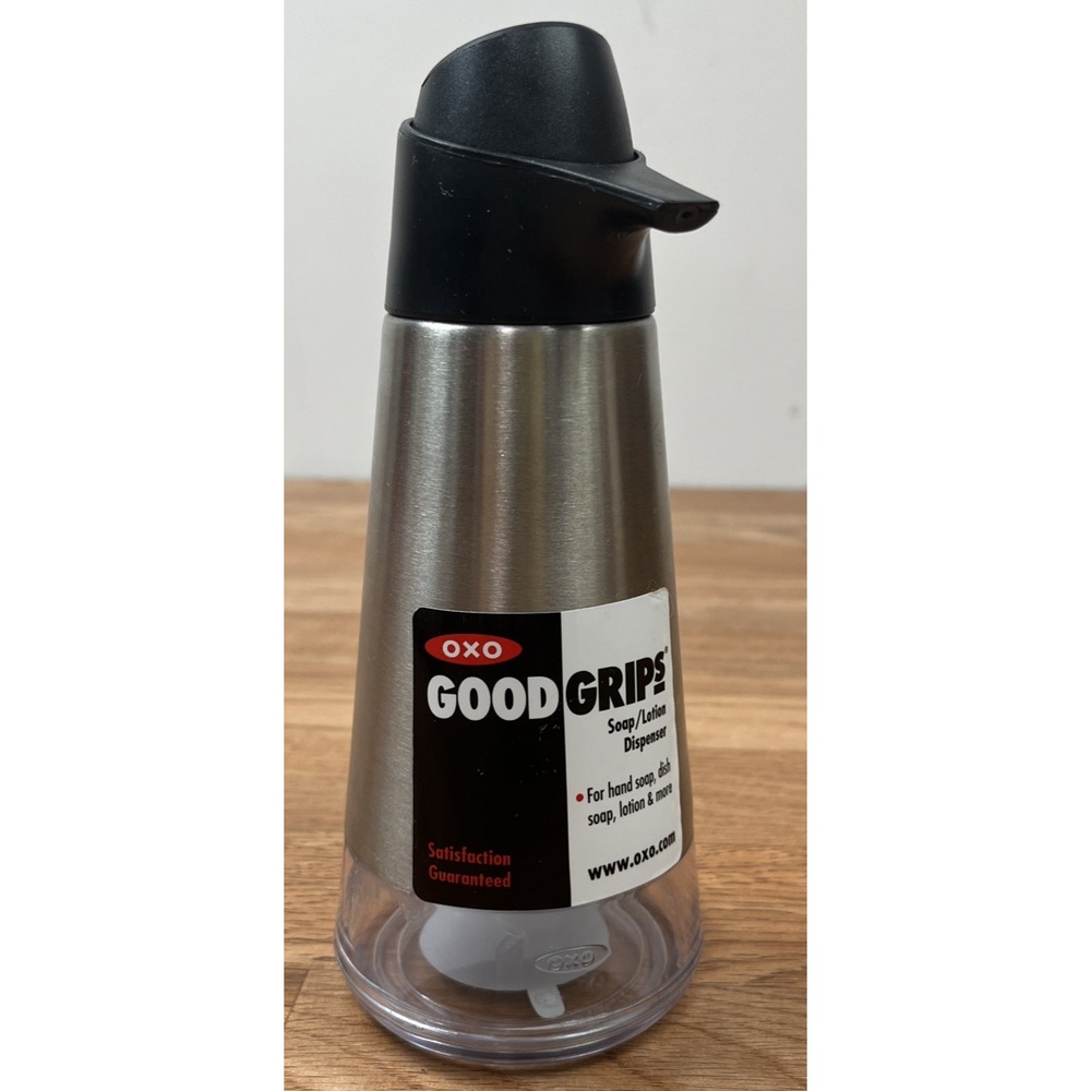 OXO Good Grips Soap Lotion Dispenser, Stainless Steel, Easy Press NEW